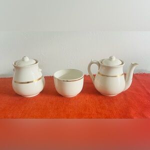 Vintage Cream and Gold Tea Set